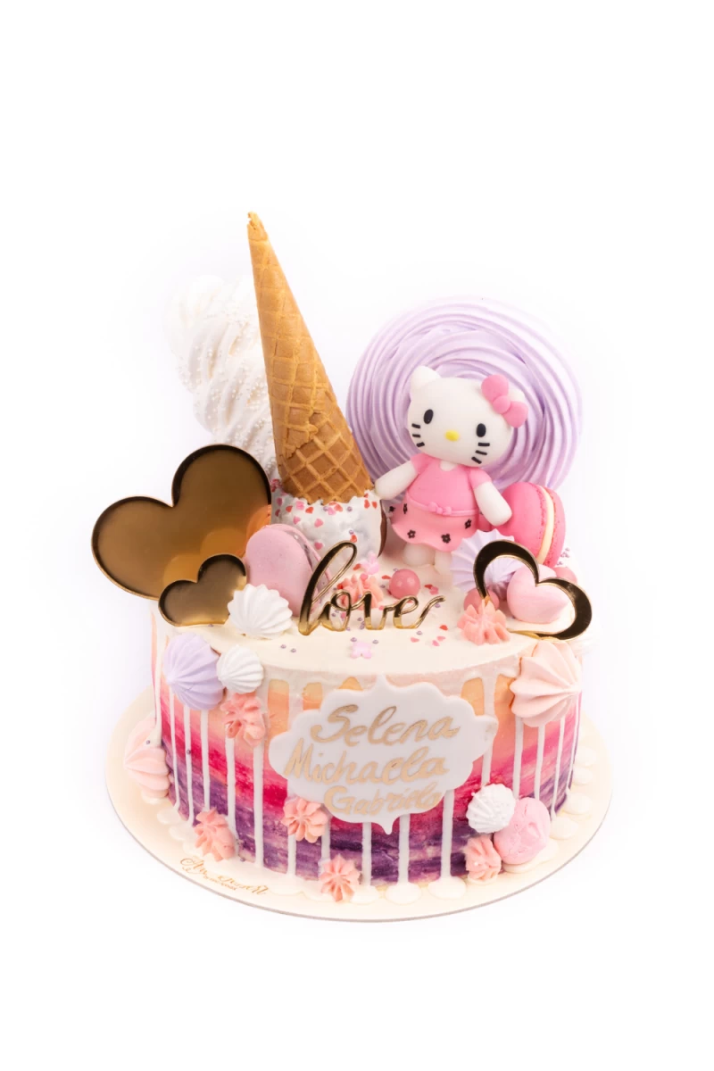Tort in crema de unt Hello Kitty