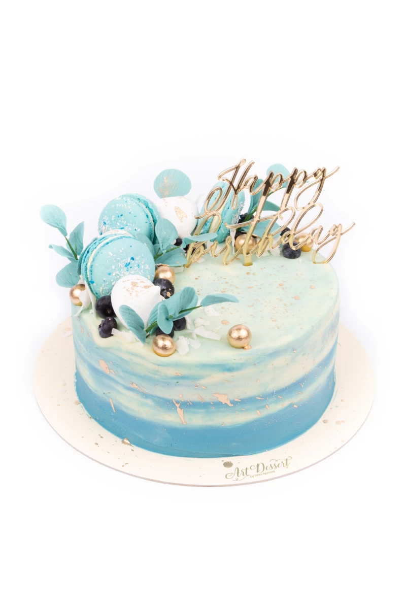 Tort in crema de unt Happy Birthday
