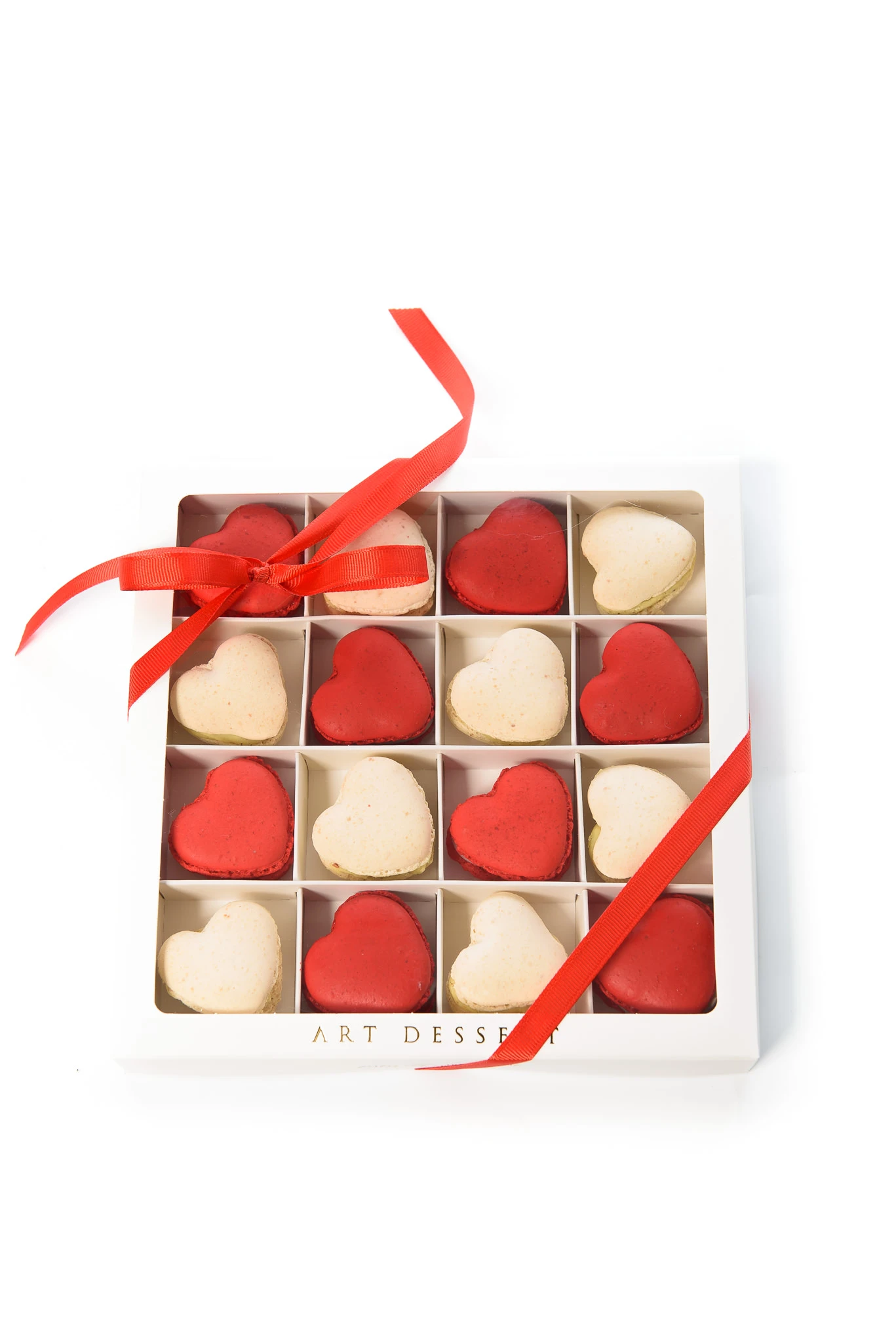 Cutie Macarons Inima 16  Red& White
